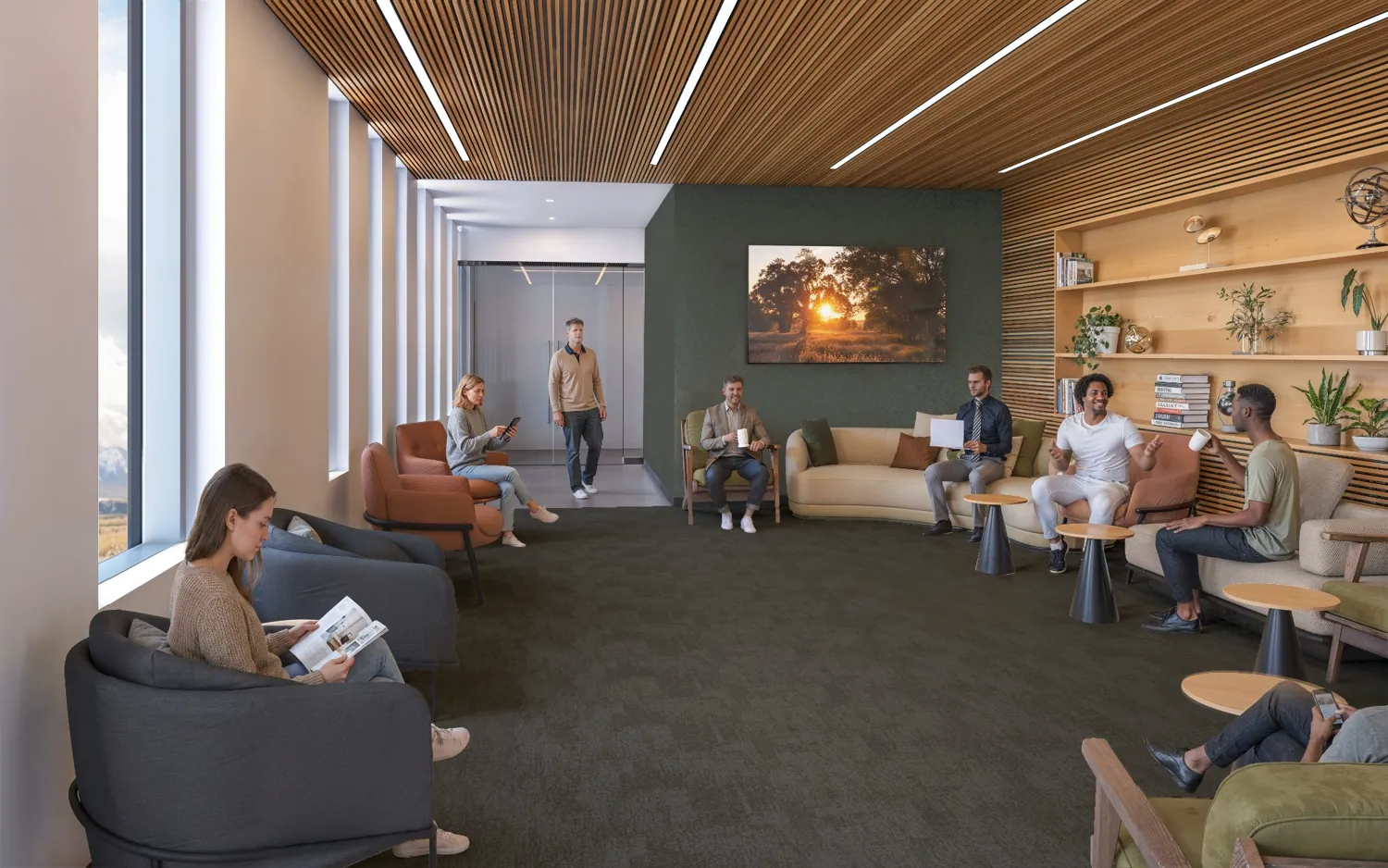 Architectural rendering of the gathering space