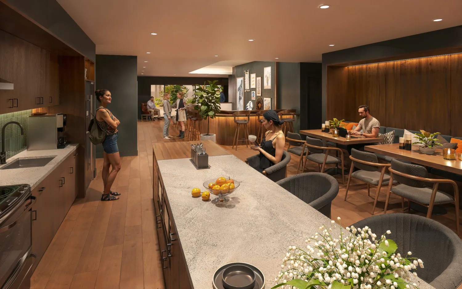 Architectural rendering of the residential kitchen