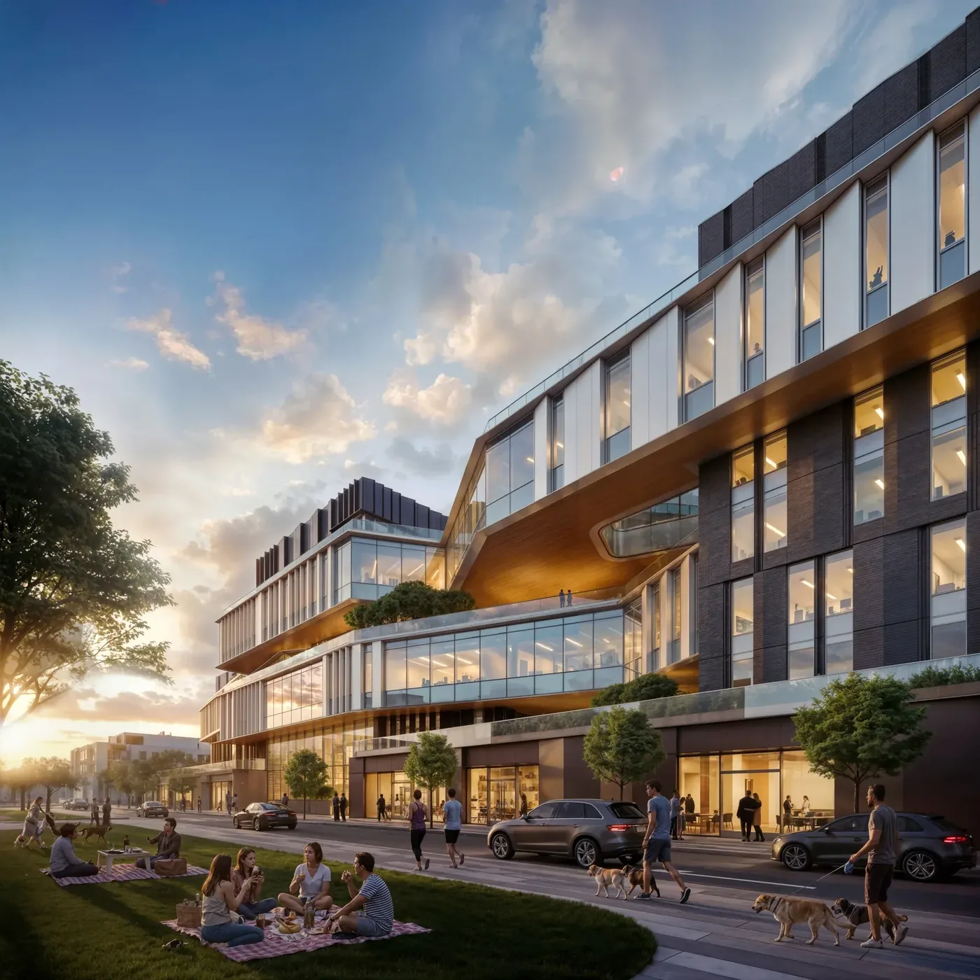 Architectural rendering: Southeast view
