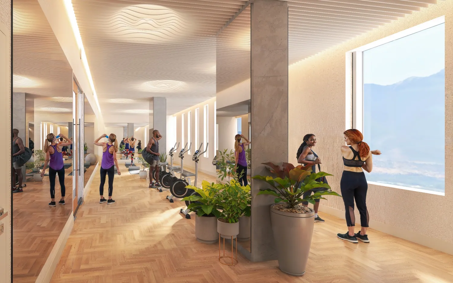 Architectural rendering of the wellness center